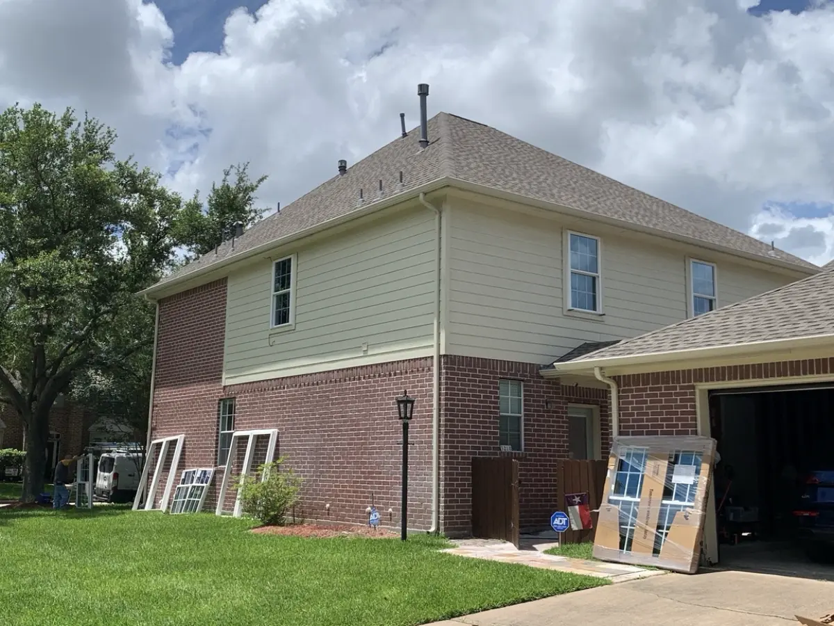 Installed white Okna windows